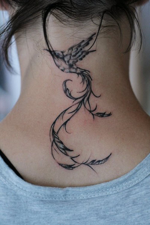 Красивые татуировки / татуировка на шее женская