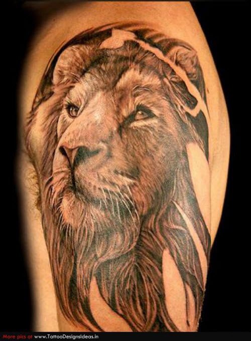 Фото тату на руке мужские льва - 2