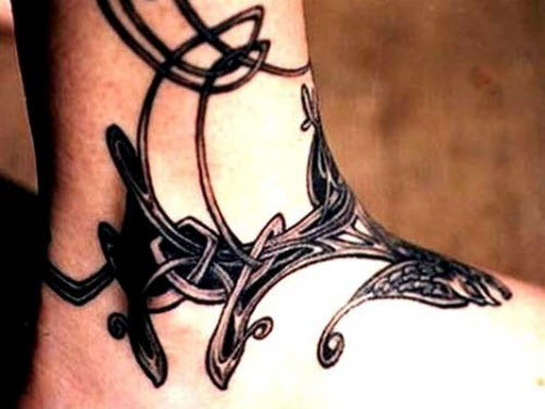 Кельтский узор тату на ноге фото - 9