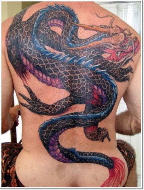 Китайский цветной дракон тату фото - 1