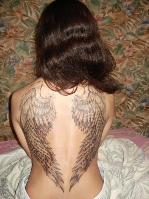 Крылья ангела на спине тату фото - 5