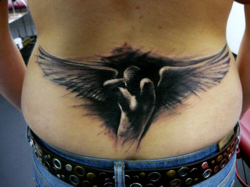 Крылья на пояснице тату фото - 4