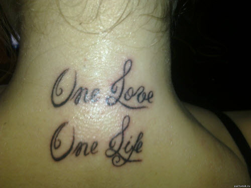 Фотографии татуировок «Одна жизнь одна любовь»