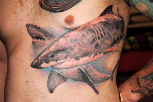 Тату акула на груди фото - 1