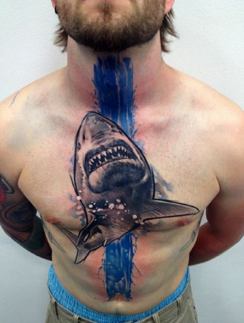 Тату акула на груди фото - 9